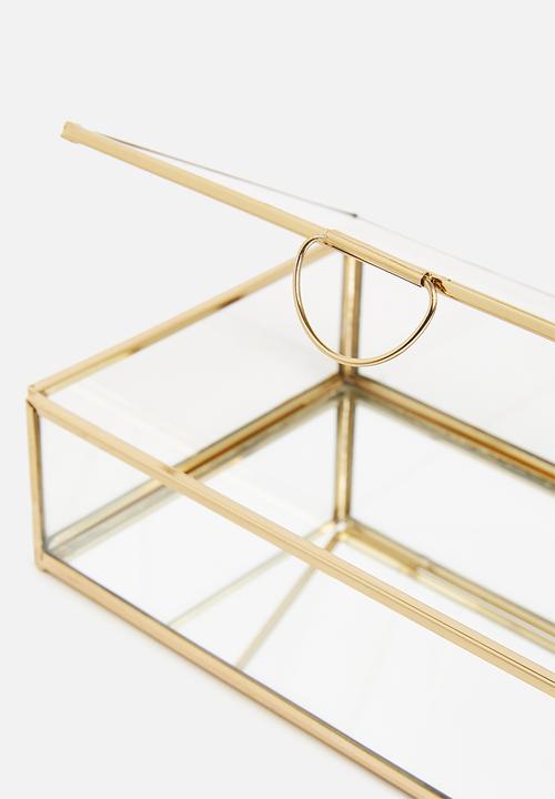 H&S - Glass jewellery box - gold