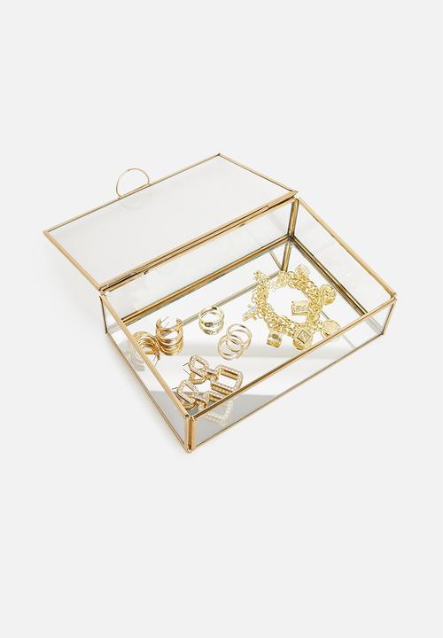 H&S - Glass jewellery box - gold