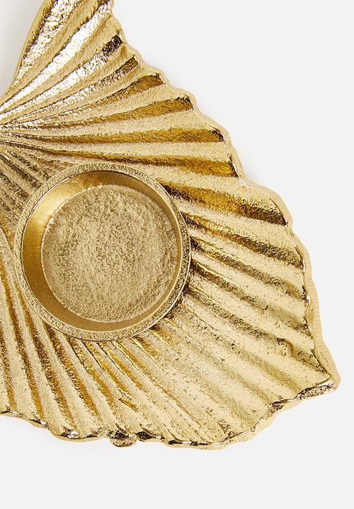 H&S - Leaf tealight holder - gold 