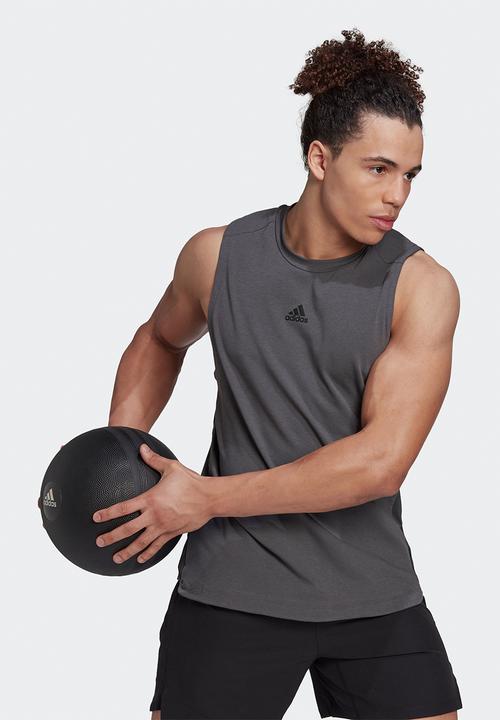 adidas Performance -  AEROREADY Yoga Sleeveless Tee - grey six/black