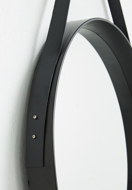Bathroom Solutions - Strappy round mirror - black