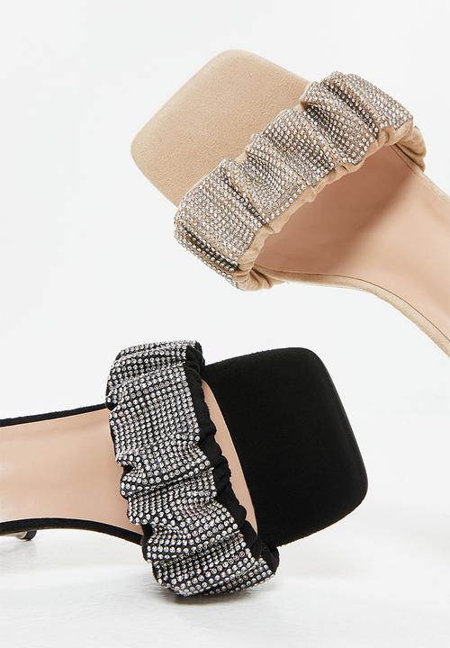 Footwork - Nebula ankle tie stiletto heel - black