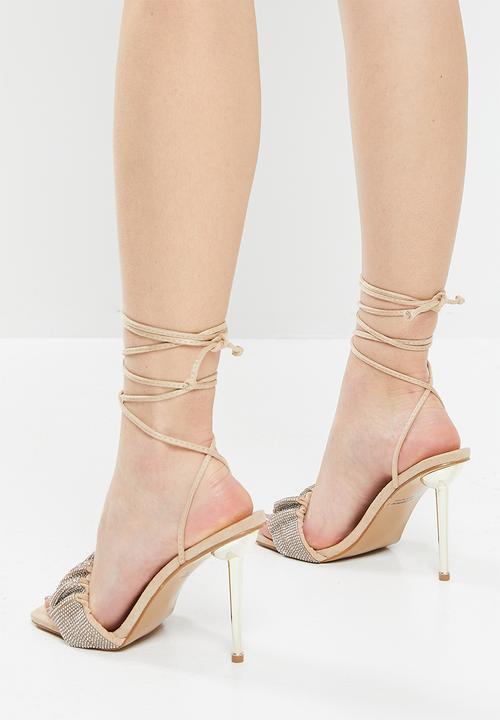 Footwork - Nebula ankle tie stiletto heel - beige