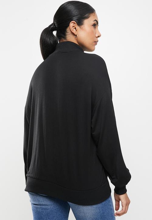 ONLY - Linka long sleeve high neck top - black