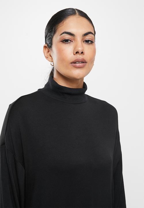 ONLY - Linka long sleeve high neck top - black
