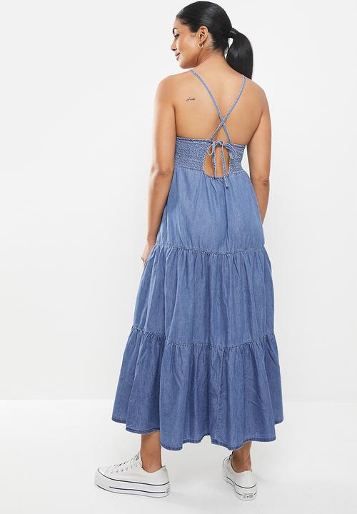ONLY - Bea life sleeveless long smock denim dress - medium blue