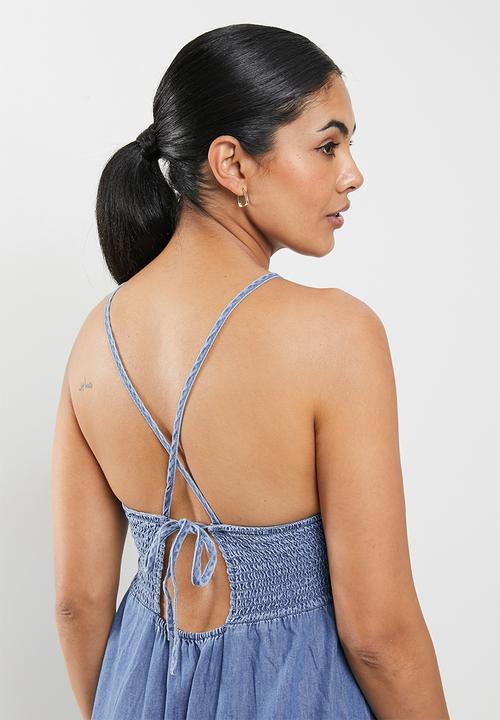 ONLY - Bea life sleeveless long smock denim dress - medium blue