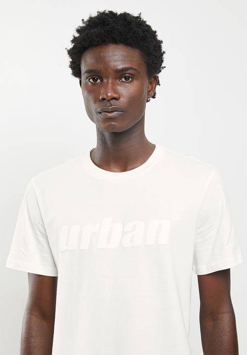 urban° - Urban high square branded tee - blanc de blanc