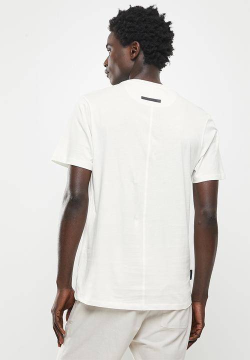 urban° - Urban gel and reflective print chest tee - blanc de blanc