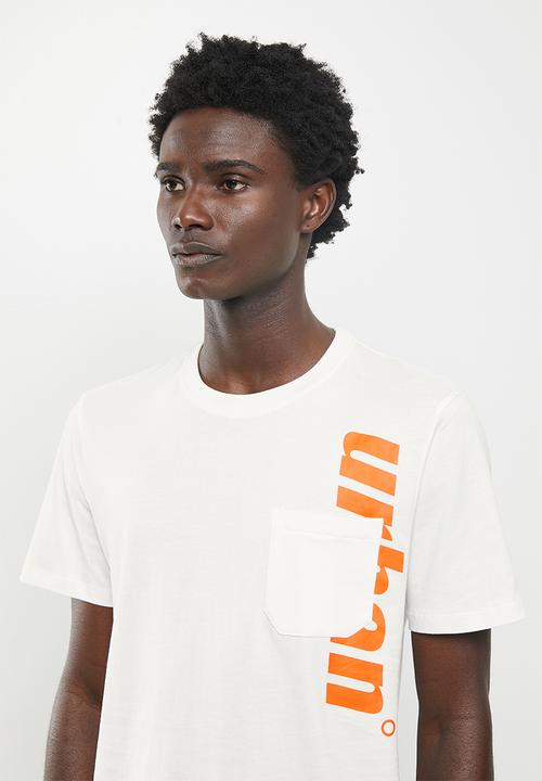 urban° - Urban gel and reflective print chest tee - blanc de blanc