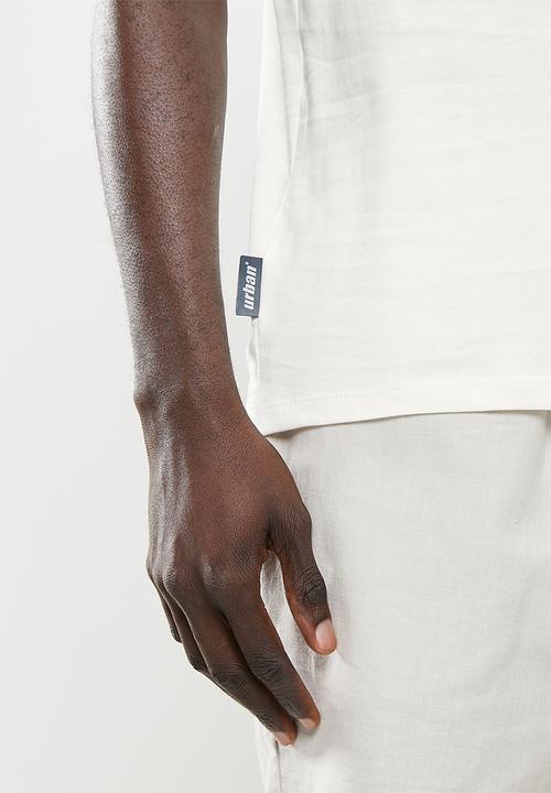 urban° - Urban gel and reflective print chest tee - blanc de blanc