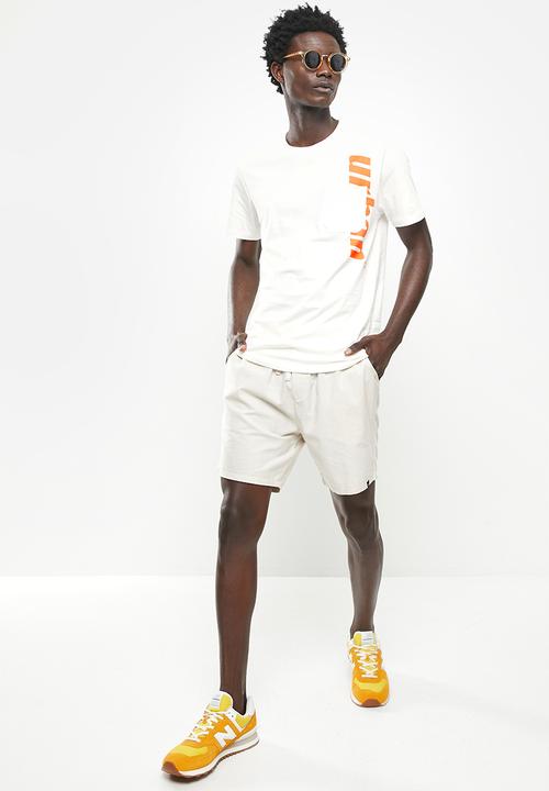 urban° - Urban gel and reflective print chest tee - blanc de blanc
