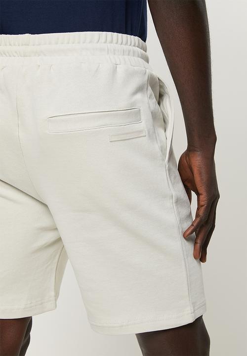 urban° - Urban terry fleece with rubber print short - oyster mushroom