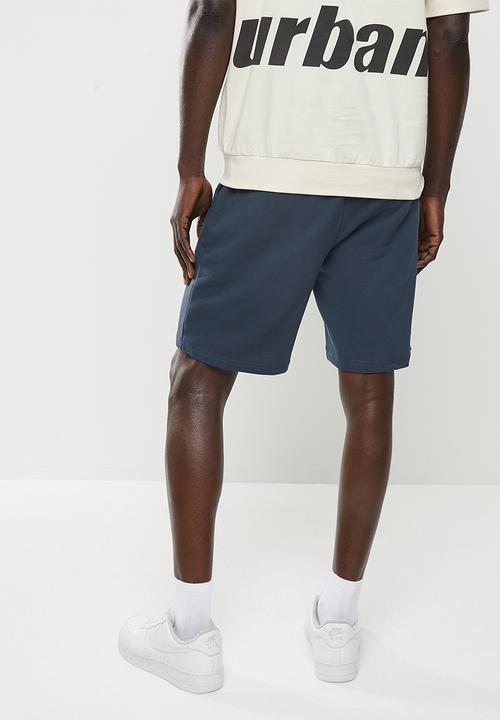 urban° - Urban terry fleece with rubber print short - navy