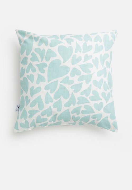 Sixth Floor - Heartbeat cushion cover - turquoise