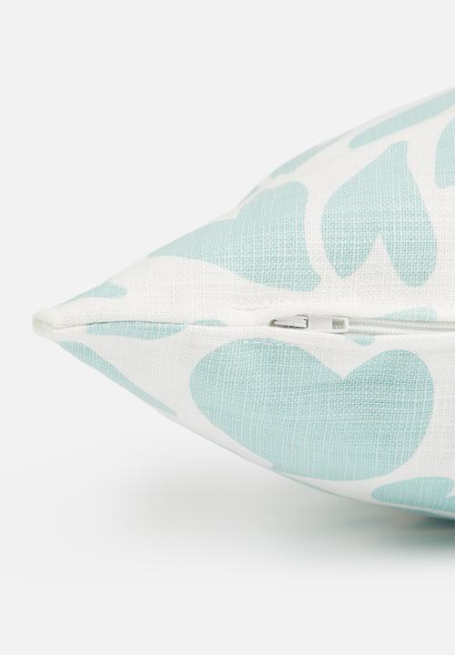 Sixth Floor - Heartbeat cushion cover - turquoise