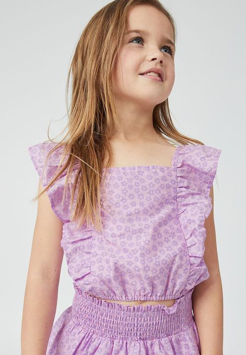 Cotton On - Maggie frill top - lilac drop & ashbury floral