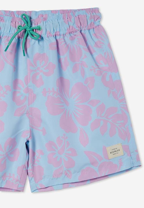 Cotton On - Benny boardshort - frosty blue & pale violet 