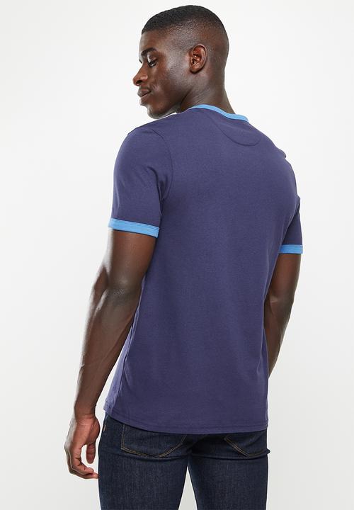 Lyle & Scott - Ringer T-shirt - navy & spring blue