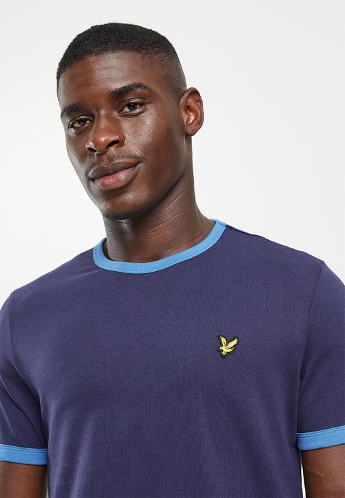 Lyle & Scott - Ringer T-shirt - navy & spring blue