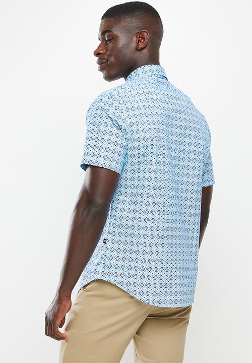 Nautica - Nautical short sleeve blue print - bright white & blue