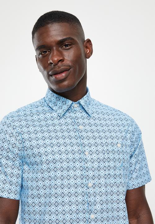 Nautica - Nautical short sleeve blue print - bright white & blue