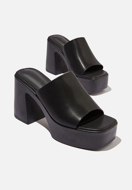 Cotton On - Hanna platform mule - black pu