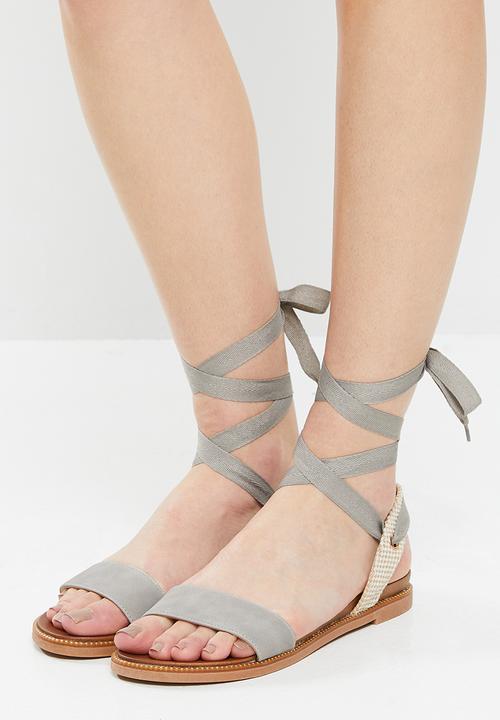 Butterfly Feet - Ellie 4 ankle tie sandal - grey