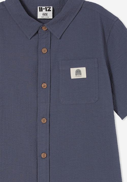 Cotton On - St tropez short sleeve shirt - vintage navy wash
