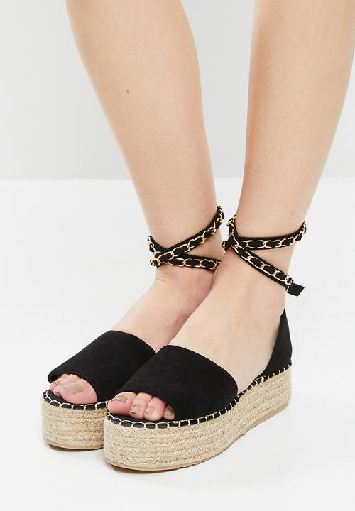 Madison® - Clarke flatform espadrille sandal - black