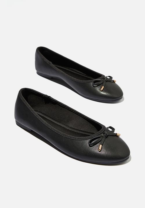 Cotton On - Emma bow ballerina - black pu