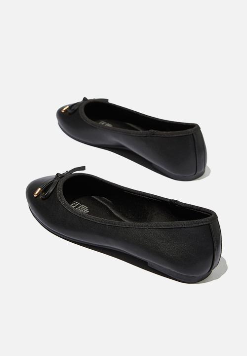 Cotton On - Emma bow ballerina - black pu