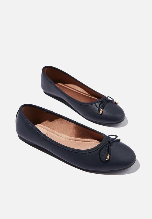 Cotton On - Emma bow ballerina - navy pu
