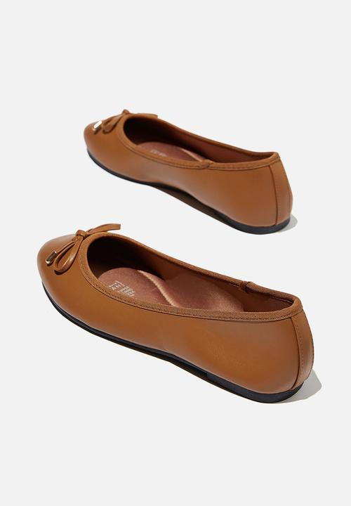 Cotton On - Emma bow ballerina - tan pu