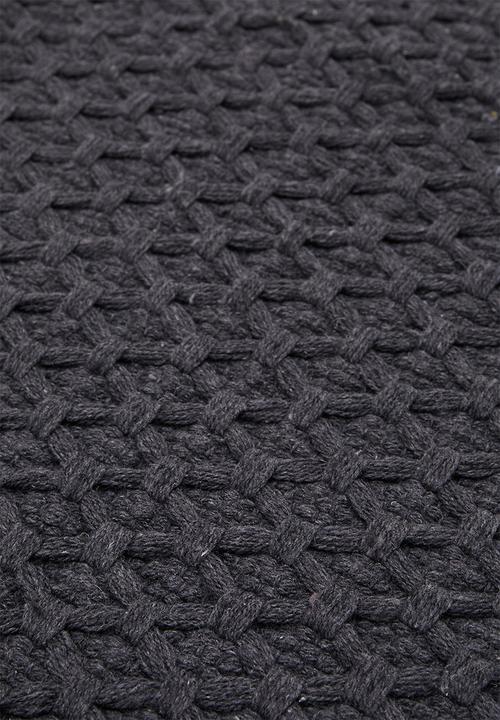 Sixth Floor - Maira handwoven recycled cotton bath runner - charcoal