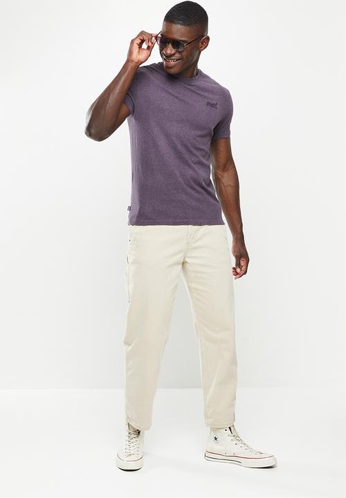 Superdry. - Vintage logo emb tee - rich purple marl