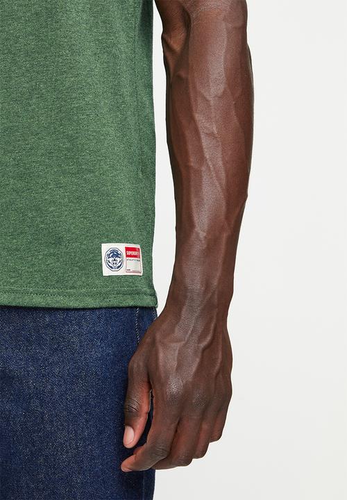 Superdry. - Vintage script style coll tee - heritage pine green marl