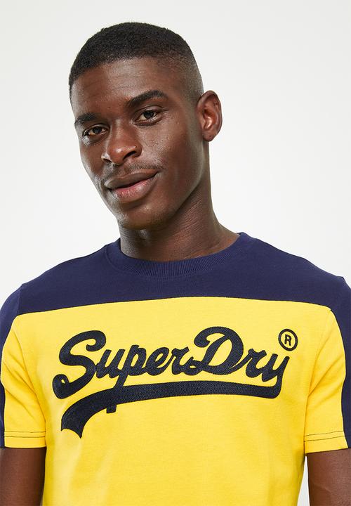 Superdry. - Vintage vl college tee - springs yellow