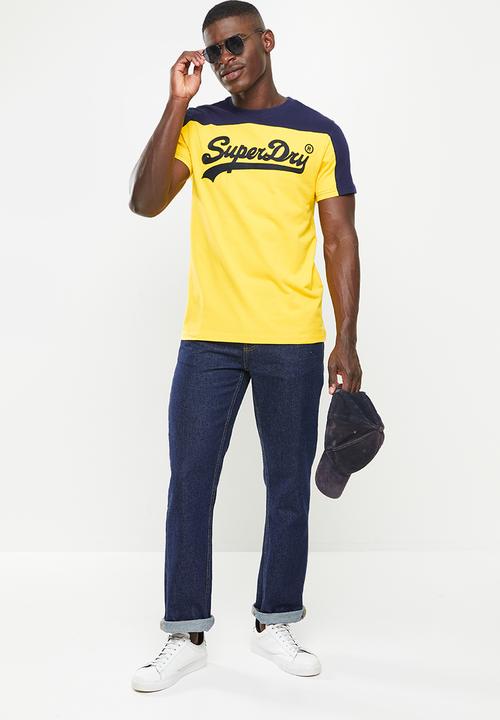 Superdry. - Vintage vl college tee - springs yellow
