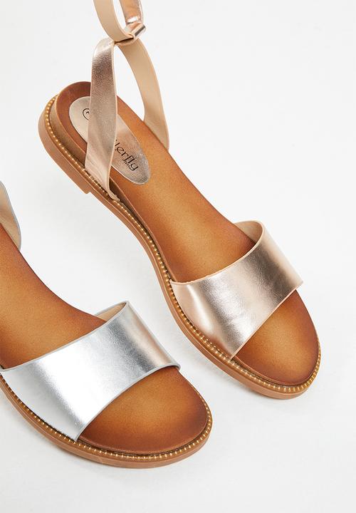 Butterfly Feet - Ellie 1 ankle tie sandal - silver