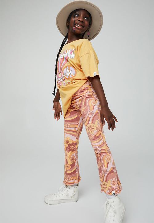 Cotton On - Francine flare pant - clay pigeon/hendricks floral