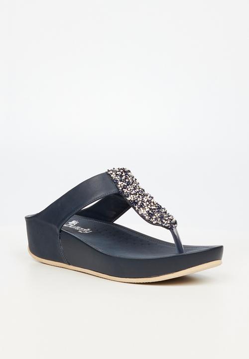 Butterfly Feet - Delia 1 t-bar sandal - navy