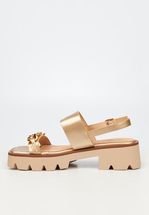 Rock & Co - Deviant 2 chunky lug sole sandal - gold