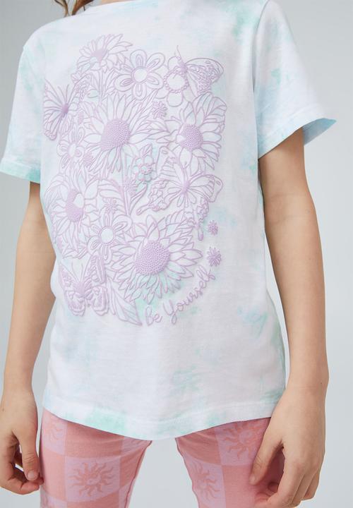 Cotton On - Stevie short sleeve embellished tee - tie dye/butterfly