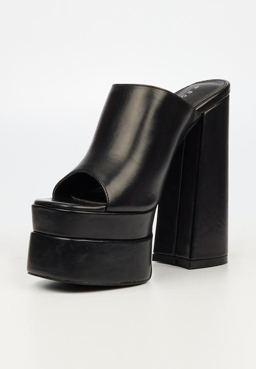 Rock & Co - Sachi 3 platform mule heel - black
