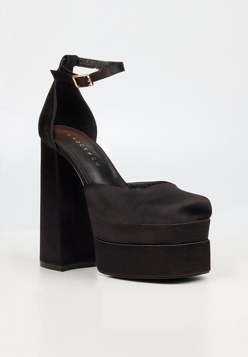Rock & Co - Sachi 4 ankle tie platform heel - black
