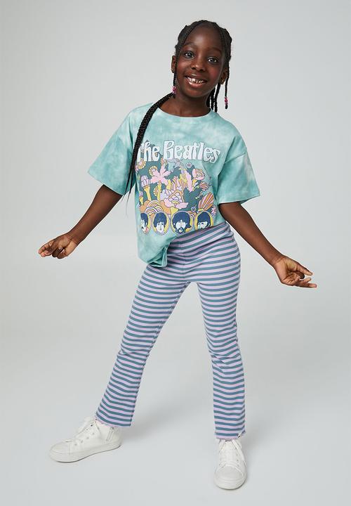 Cotton On - Francine flare pant - teal storm/lilac drop rib