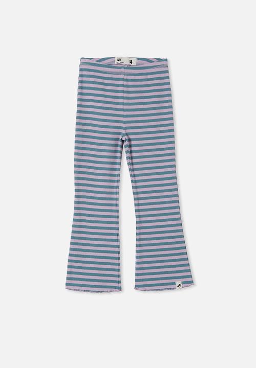 Cotton On - Francine flare pant - teal storm/lilac drop rib