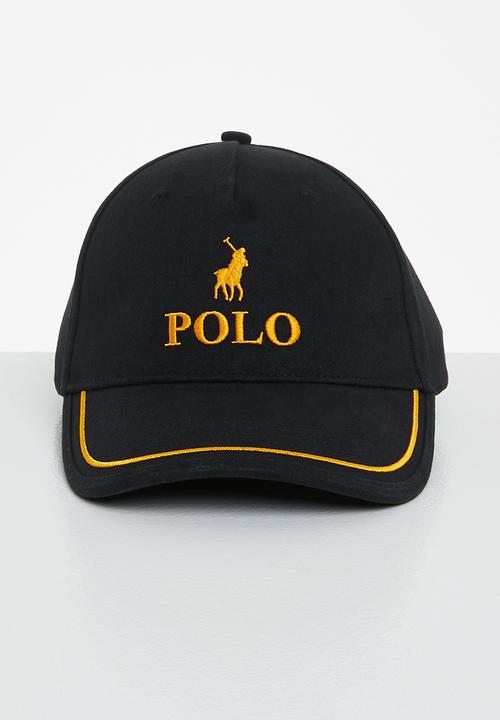 POLO - Mens 5 panel contrast piping peak - black