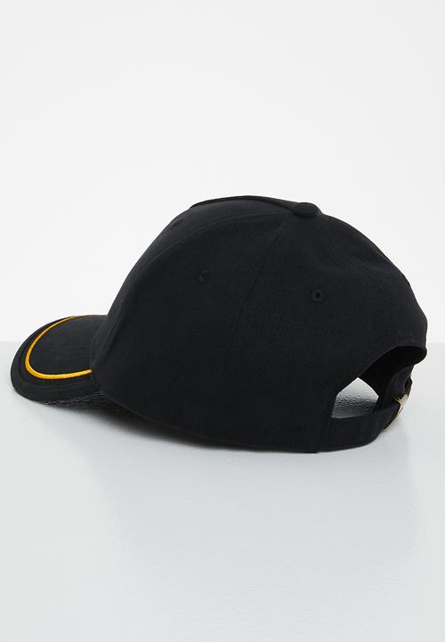 POLO - Mens 5 panel contrast piping peak - black